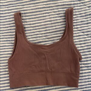 Babaton Cocoa Ribbed Bra Top